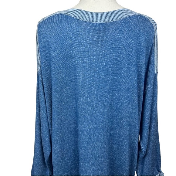 Chico’s Women’s Pullover Sweater Sz 3=Large Sz 16 Color Blue Stretch Cuff Sleeve - Picture 6 of 12